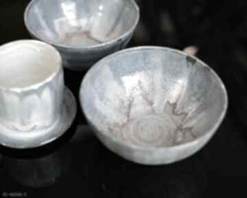 Misa m - miska śniadaniowa miseczka szaroróżowa ceramika