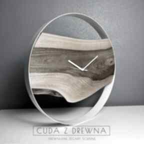 Ręcznie robiony w stalowej obręczy - 50 cm średnicy zegary cuda duży drewniany zegar, loft