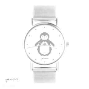 Zegarek, pingwin, dziergany zegarki yenoo bransoletka, metalowy, unikatowy, prezent