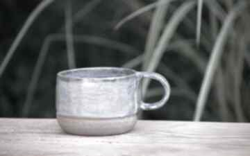 stalowo niebieski ceramika creo rękodzieło, nowoczesny design, eko, kubek, kawa