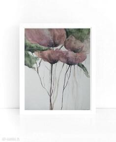 Kwiaty akwarela formatu A4 paulina lebida, papier, abstrakcja