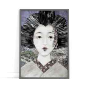 Plakat A2 - geisha gabriela krawczyk, wydruk, portret, twarz, print