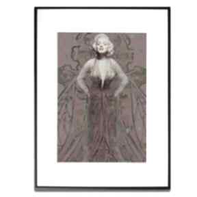 Grafika w ramie suknia marilyn no 2 30x40 renata bułkszas monroe, na prezent, fashion