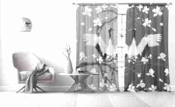 japońskie, zasłony do sypialni, żurawie boho: dekoracja okna