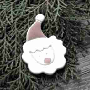 Święta prezent. Mikołaj - magnes ceramiczny dekoracje świąteczne pracownia ako, gwiazdor