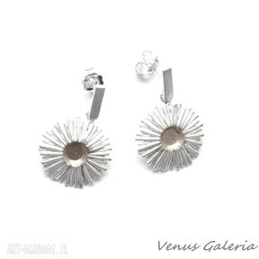 Cynia biała - kolczyki srebrne venus galeria srebro, kwiatki, earings, cynie