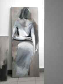 Sellove - 130x50 galeria alina louka obraz kobiecy, kobieta, do sypialni, szkic, duży