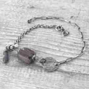 Bransoletka z oryginalnym szkłem afgańskim loopart bransoleta