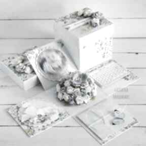 Podziękowanie dla chrzestnych - exploding box scrapbooking kartki vairatka handmade