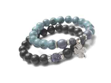 Cobalt and navy blue vol duo jadeity szkło shamballa cyrkonie