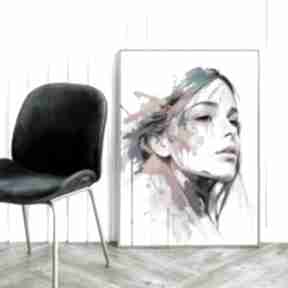 portret twarz kobiety kolorowa - format 50x70 cm hogstudio plakat, plakaty, do domu, wnętrza