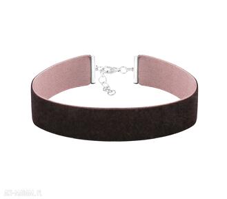 Choker wide burgundy velvet bordowy aksamit szeroki naszyjnik