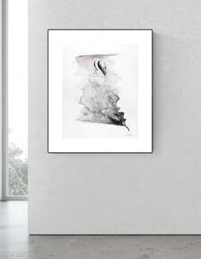Grafika 40x50 cm wykonana ręcznie, 3245219 art krystyna siwek obraz do salonu, czarno biała