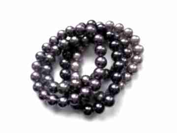 Komplet 4 bransoletek w odcieniach fioletu molicka perły, woskowane, gumka, silikonowa