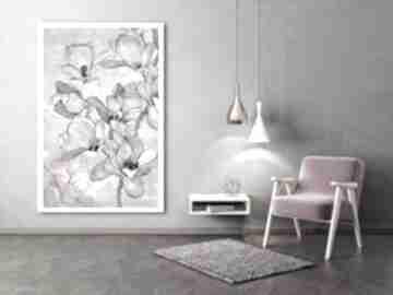 drukowany na płótnie kwiaty 70x100cm 03170 ludesign gallery, magnolie obraz, grafika magnolia