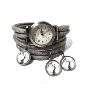 Komplet - smok cienia zegarek i kolczyki antyczny brąz zegarki lili arts, bransoletka