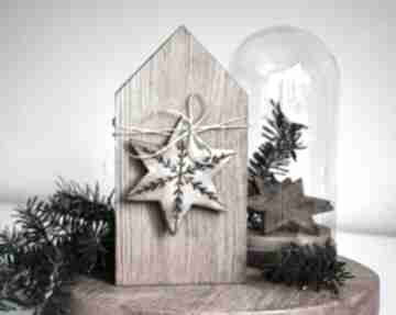 Pomysł na prezent z ceramiczną ceramika wooden love gwiazda, domek, domki drenwiane, śnieżynka
