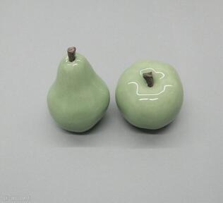 Owocowy duet w jasnej zieleni ceramika santin dekoracja, wnętrze, owoce, uniwersalna