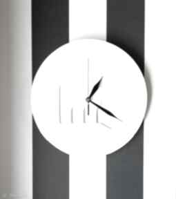 Zegar ścienny white clock zegary nejmi art handmade, dom, salon, dekoracje na ścianę, biały