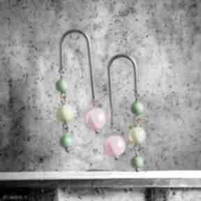 Swarovski neon pearls: crazy multicolor kaktusia neonowe, kolczyki na lato, fluo