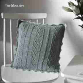 Dekoracyjna poszewka na poduszkę poduszki the wool art, drutach, bawełniana