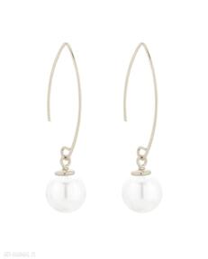 Złote kolczyki z perłami swarovski® crystal sotho perły, perełki, eleganckie, długie, wiszące