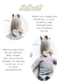 Albert maskotki peppo factory rękodzieło, zabawka, przytulanka, tilda, chłopca
