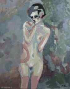 Obraz akt naga kobieta carmenlotsu do salonu, obrazy na zamówienie, malarstwo ekspresjonizmu