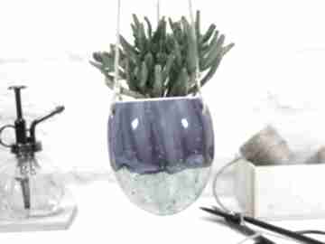 Ocean - wisząca doniczka ceramiczna na sukulenty i kaktusy L ceramika fingers art osłonka