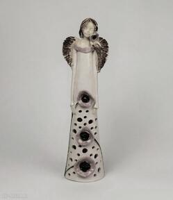 Anioł lampion ceramika kącik pomysłów ceramiczny, ręcznie wykonany