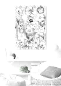 50x70cm małgorzata domańska plakat, kwiaty, ilustracja, obraz, sztuka
