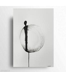 minimalizm praca formatu A4 paulina lebida akwarela, papier, tusz, postać