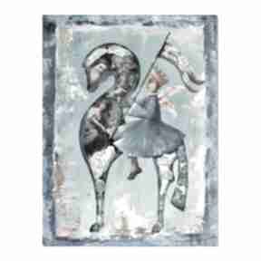 Anioł imur /2/, z cyklu jeźdźcy anty apokalipsy, obraz malowany