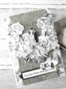 Święta upominek? Z kwiatowym 2 scrapbooking za craftowane, kartka ślubna parą młodą - ładna