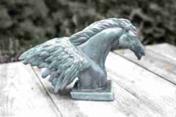 Rzeźba figurka - turkus - ceramika azul horse na prezent, skrzydlaty koń, pegaz, konia