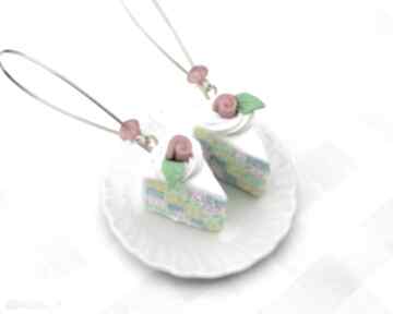 Kolczyki pastelowe torciki w kratę III theresa ursulas jewelry, torty, ciasta, modelina