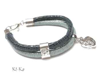 Strap blue double skóra rzemień metal bransoletka wykonana