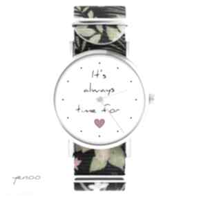 Zegarek - it is always time for love kwiaty, nato zegarki yenoo, bransoletka, serce, prezent