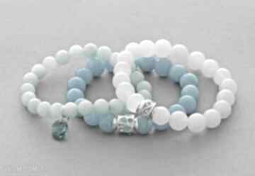 Moon blue mint jade set jadeit swarovski koralik zestaw modnych