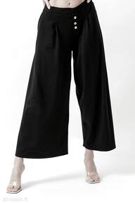 Spodnie szerokie damskie "louise" czarne trzy foru, eleganckie, na okoliczności, spódnico