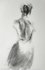 Szkic kobiety - 50x70 galeria alina louka, obraz, duży, czarno biała grafika, kobieca