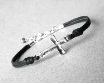 Bracelet with cross mon amour sznurek, sznurkowa, bransoletka, minimalistyczna, woskowany