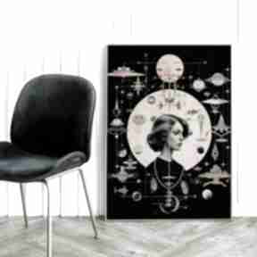 Plakat kobieta kolaż astrologia - format 50x70 cm plakaty hogstudio, sztuka, graficzny