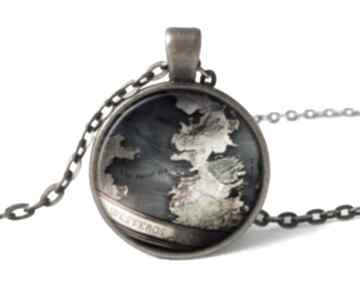 Westeros - medalion z łańcuszkiem naszyjniki eggin egg, gra, tron, mapa, prezent