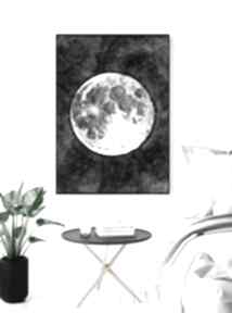 Moon 50x70cm małgorzata domańska plakat, plakaty, grafika, księżyc, gwiazdy