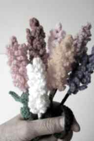 Kolorowa lawenda kwiaty na szydełku ozdoba domu prezent dekoracje eve made art, lawedy