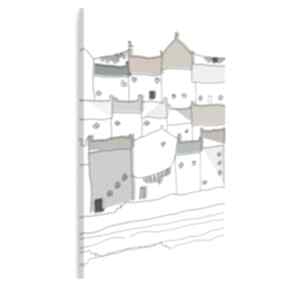 Obraz na płótnie - domki miasto w pionie 50x70 cm 47303 vaku