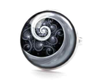 Niebieska spirala - pierścionek regulowany eggin egg, prezent, elegancki, biżuteria