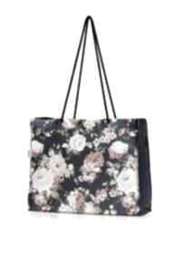 Duża, składana torba na zakupy w kwiaty ramię borba, plażowa, zakupowa, wiosenna, street wear