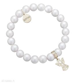 Pomysły na święta prezenty: perłowa bransoletka z pereł swarovski® crystal ze srebrnym ażurowym